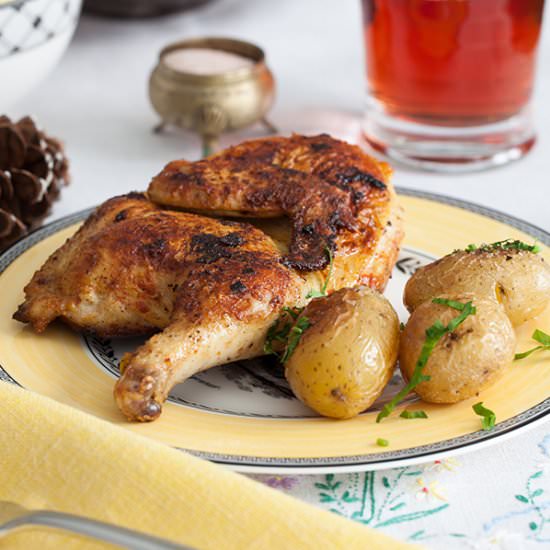 Cornish Hens Under a Brick - Recipe photo by cooking melangery