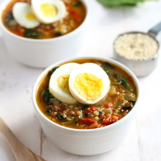Lentil Quinoa Broth Bowls - Recipe photo by balancedberry
