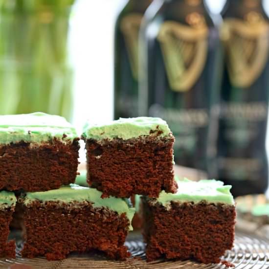Mint Guinness Brownies - Recipe photo by the cookie rookie