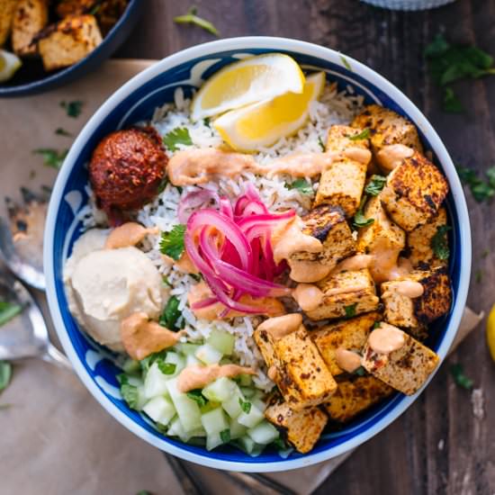 Spicy Tofu Rice Bowl - Recipe photo by theblondechef