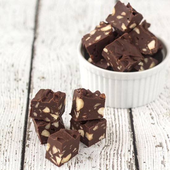 Microwave Chocolate Fudge with Nuts - Recipe photo by Nordic Food and Living