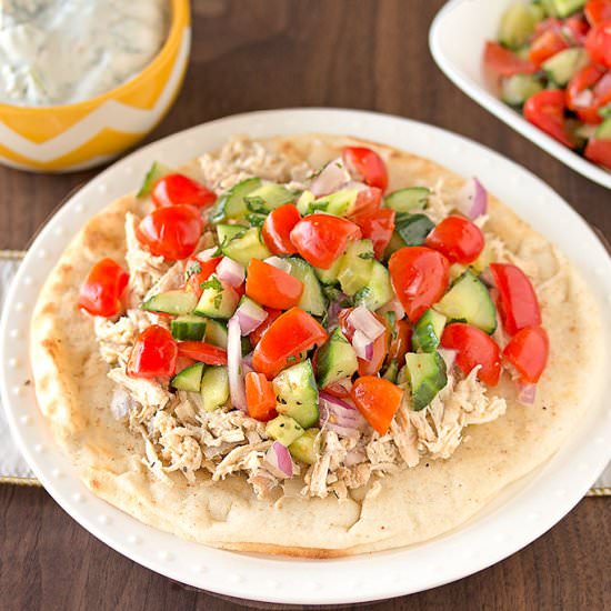Slow-Cooker Chicken Gyros - Recipe photo by veggiesbycandlelight