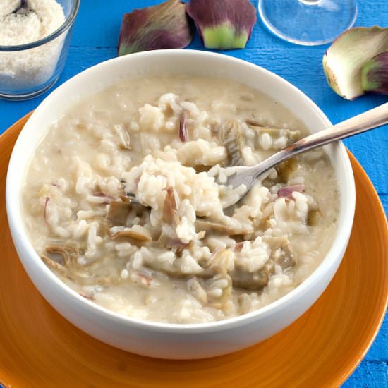 Artichoke and Taleggio Risotto - Recipe photo by manusmenu