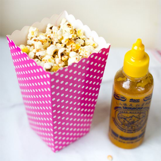 Sriracha Popcorn - Recipe photo by kittenhood