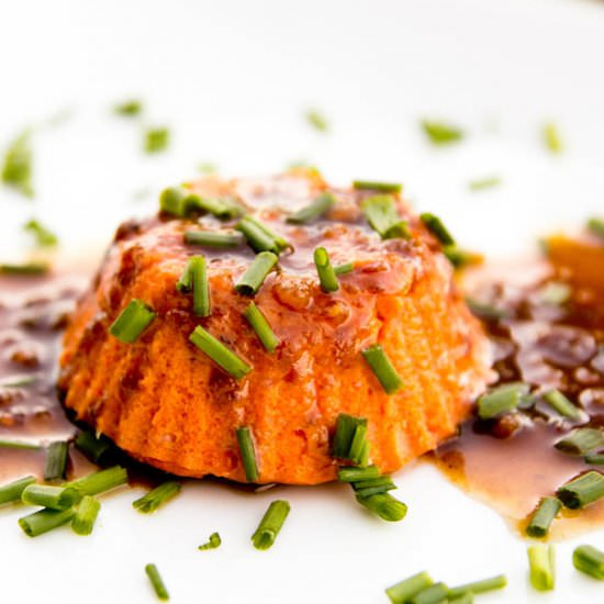 Red Pepper Flan with Anchovy Sauce - Recipe photo by ItalianKiwi