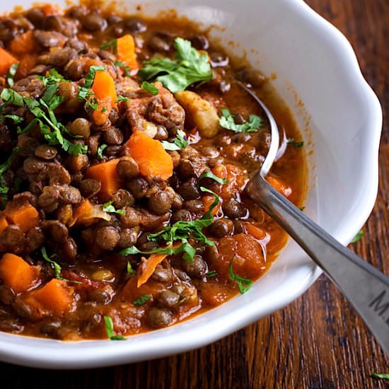 Heartwarming Green Lentil Stew - Recipe photo by Eatwell 101