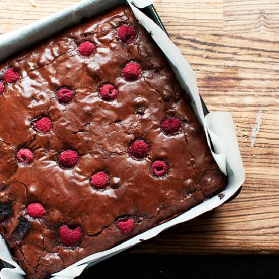 Dark Chocolate and Rasberry Brownie - Recipe photo by whereisharriet