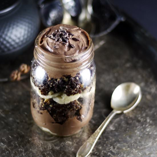 Raw Banana Brownie Parfait - Recipe photo by Audrey @ Unconventional Baker