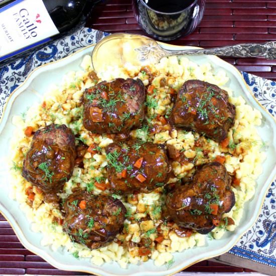 German Beef Rouladen - Recipe photo by Kudos Kitchen by Renee