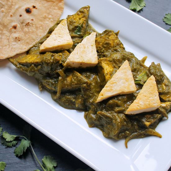 Soy Tofu In Spinach Gravy - Recipe photo by easybitesonline