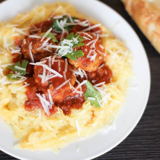 Spaghetti Squash with Meatballs - Recipe photo by RecipeRighter