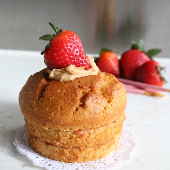 Peanut Butter Jelly Cornmeal Cake - Recipe photo by AndrestheHomeBaker