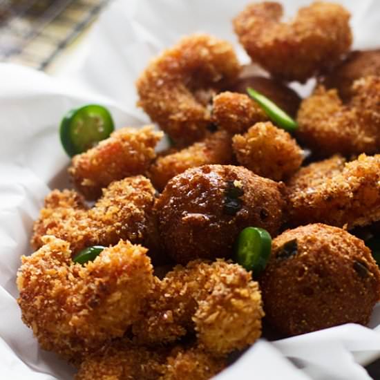 Cajun Popcorn Shrimp & Hushpuppies - Recipe photo by cookingforkeeps