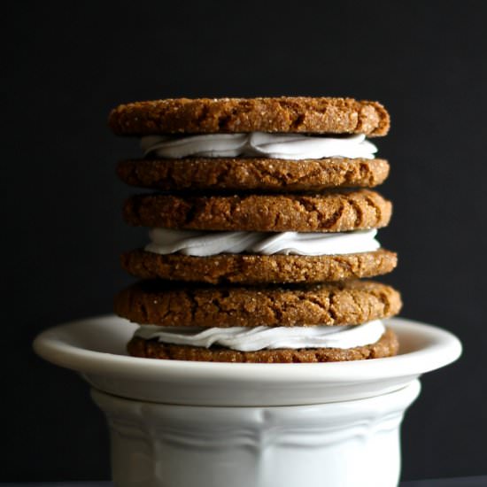 Gingersnap Cookie Sandwiches - Recipe photo by petiteallergytreats