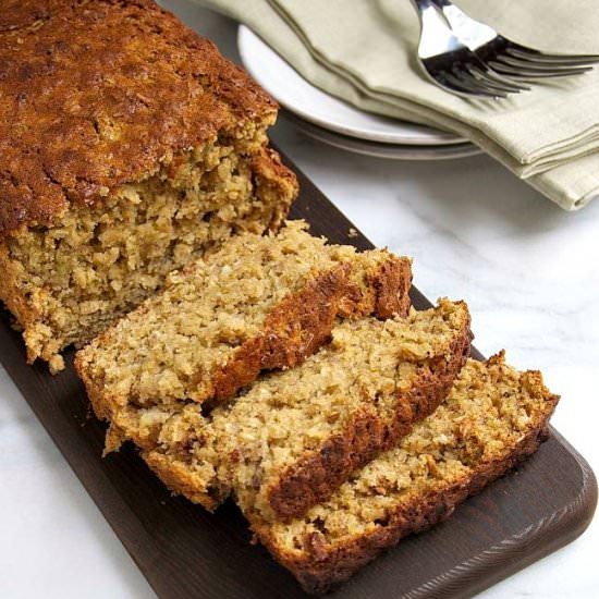 Oatmeal Banana Bread - Recipe photo by PinchandSwirl