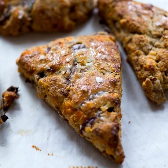 Cheddar Onion Scones - Recipe photo by Feasting at Home
