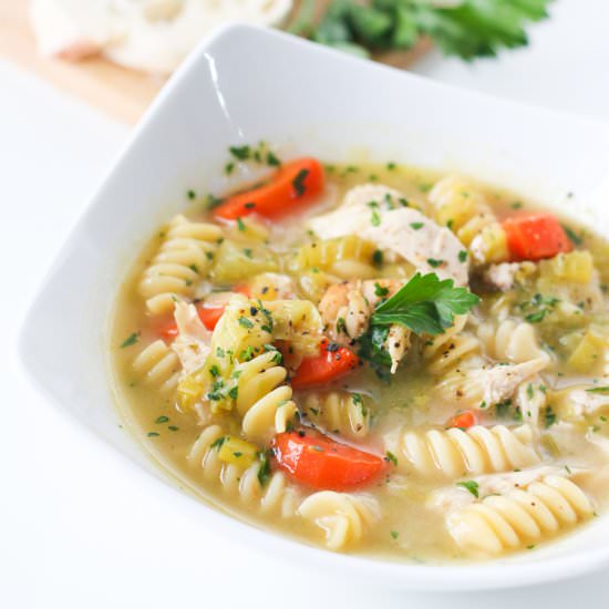 Homestyle Chicken Noodle Soup - Recipe photo by chef julie yoon