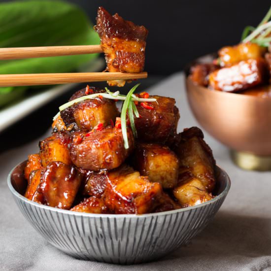 Sticky Chinese Pork Belly - Recipe photo by KitchenSanctuary