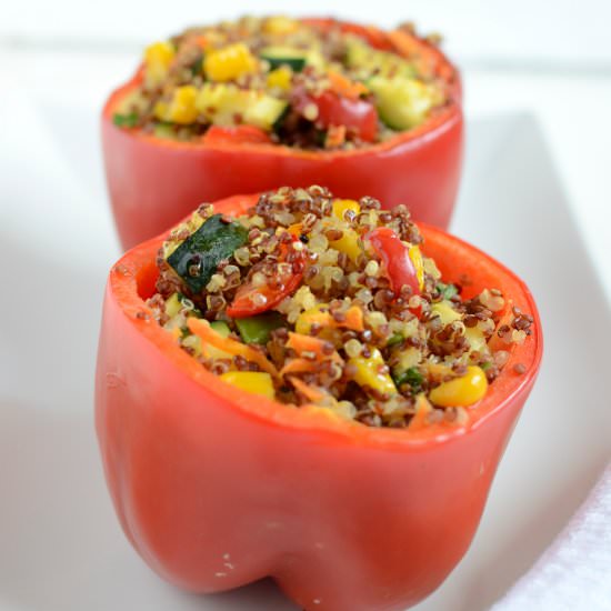 Quinoa & Veggie Stuffed Peppers - Recipe photo by vegancrossroads