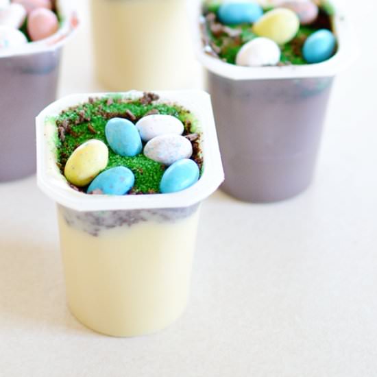 Easter Egg Hunt Pudding Cups - Recipe photo by brepea.