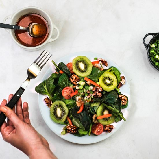Skinny Kiwi & Walnut Salad - Recipe photo by iamchef