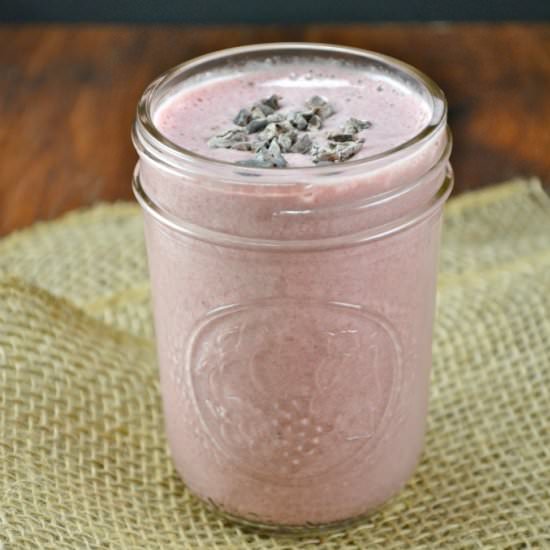 Strawberry Cacao Protein Smoothie - Recipe photo by buildyourbite