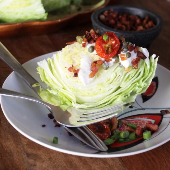 Wedge Salad + Blue Cheese Dressing - Recipe photo by FunnyLoveLindsay