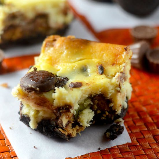 Mini Reese's Oreo Cheesecake Bars - Recipe photo by Feed Your Soul
