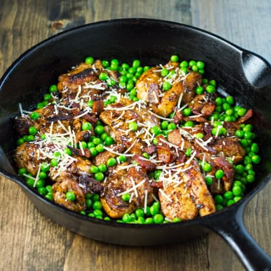 Balsamic Chicken with Peas - Recipe photo by awholenewtwist.com