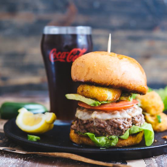 Jalapeño Fritter Burger - Recipe photo by theblondechef