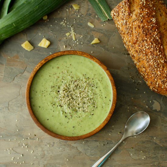 Creamy Broccoli Cheese Soup - Recipe photo by This Seasons Table