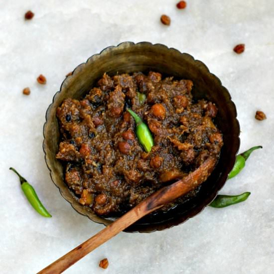 Pumpkin chutney with black chickpea - Recipe photo by Maniche