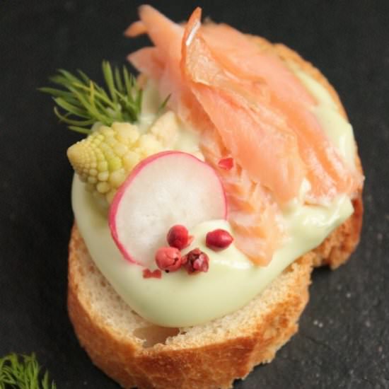 Trout and Pickled Romanesco Toasts - Recipe photo by figsandpigs