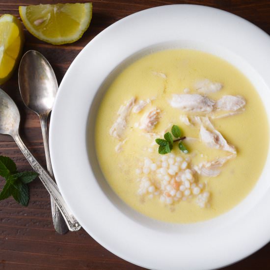 Lemon Soup with Chicken & Couscous - Recipe photo by theviewfromgreatisland