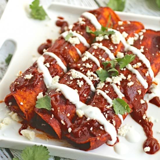 Mushroom & Kale Enchiladas - Recipe photo by Grabaplate