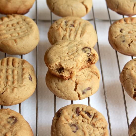 PB Chocolate Chip Cookies - Recipe photo by The Desserted Girl