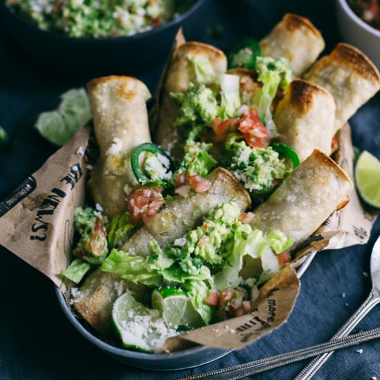 Baked Chicken Flautas (Crock-Pot) - Recipe photo by theblondechef