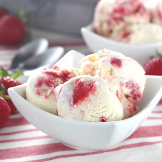 Strawberry Cheesecake Ice Cream - Recipe photo by akitchenaddiction