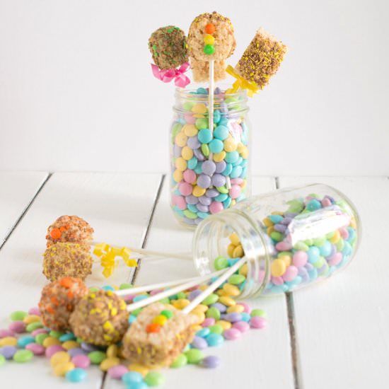 Rice Krispies Treats Spring Pops - Recipe photo by culinaryginger
