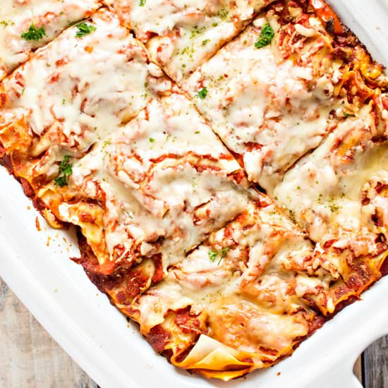 Crockpot Veggie Lasagna - Recipe photo by slowcookergourmet