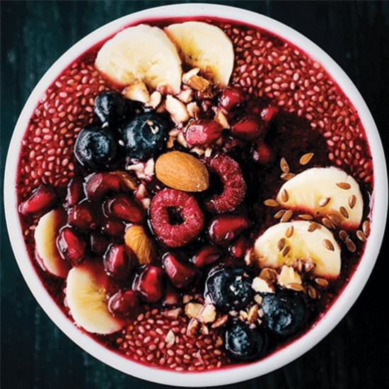 Raspberry Coconut Smoothie Bowl - Recipe photo by Food Gays