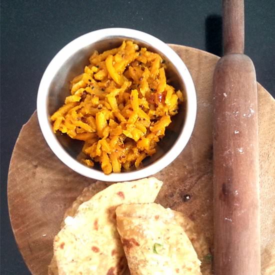 Red Pumpkin Bharta - Recipe photo by steamingpot
