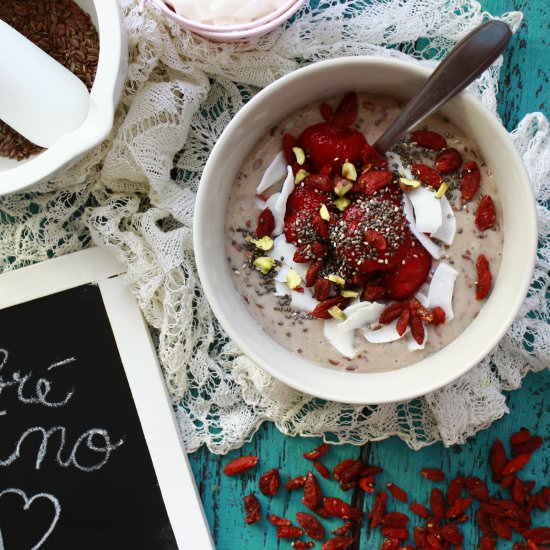 Flaxseeds Porridge (Vegan) - Recipe photo by delicious.blog