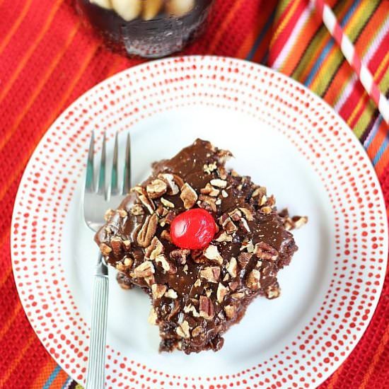 Cherry Coca Cola Chocolate Cake - Recipe photo by thegoldlininggirl