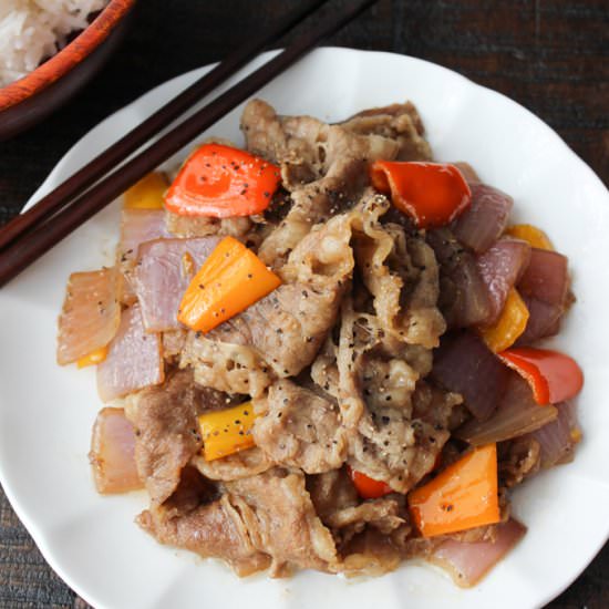 Beef and Onion Stir Fry - Recipe photo by Spice the Plate
