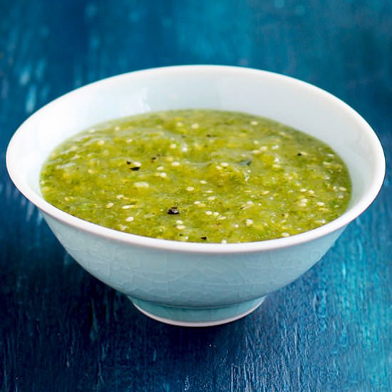 Roasted Tomatillo Mandarin Salsa - Recipe photo by calizona