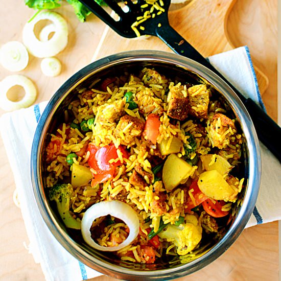 Express Bread Rice Pulav - Recipe photo by Anu@MyGingerGarlicKitchen
