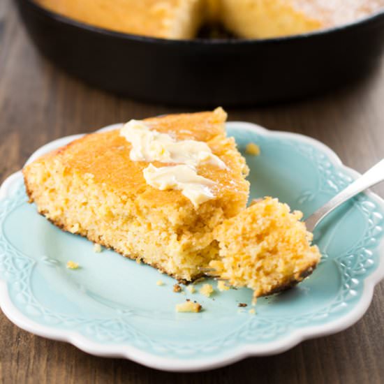 Gluten Free Skillet Cornbread - Recipe photo by awholenewtwist.com