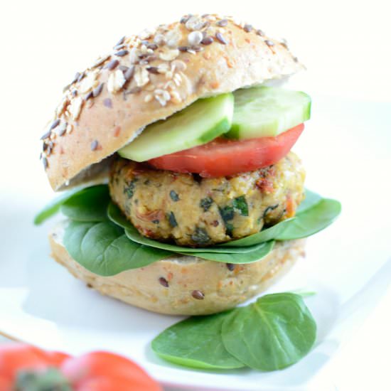 Mediterranean Chickpea Burger - Recipe photo by vegancrossroads