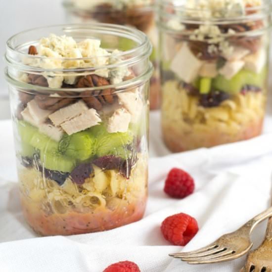 Sonoma Chicken Pasta Salad Jars - Recipe photo by foxeslovelemons